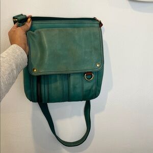 Teal Leather Shoulder Bag